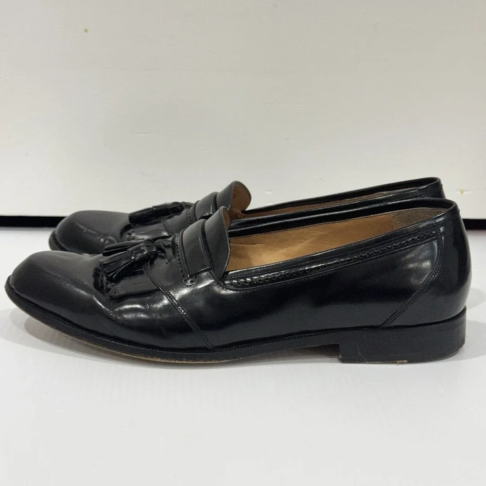 Bally Moresco New Black Tassel Kiltie Loafers Sz US 10 1/2 Made in Italy